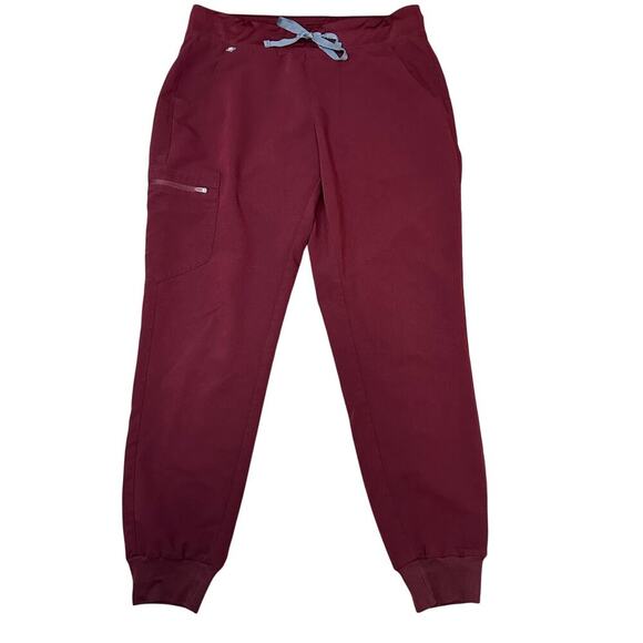 Figs Zamora Jogger Scrub Pants BURGUNDY Medium - Picture 1 of 6